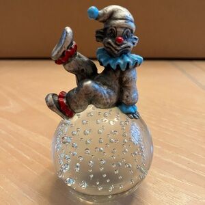 Vintage George Good Pewter Clown Paperweight.